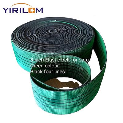 1.4mm-1.5mm Spessore Divano Webbing Polipropilene Materiale di gomma in verde per le vostre esigenze