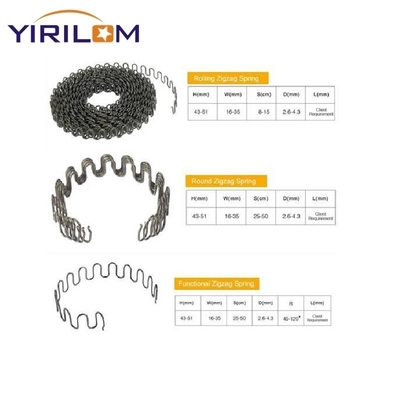 1.8mm-4.0mm Diametro del filo Vernice nera ingrosso Divano Zigzag molla per mobili