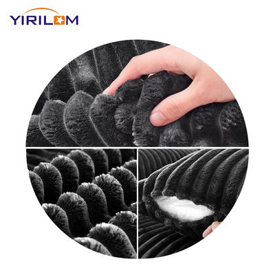 Divano modulare a L super profondo con chaise longue convertibile per soggiorno, in tessuto di velluto a coste grigio, divano compresso