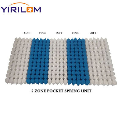 Unità a molle insacchettate personalizzata a 3/5/7/9 zone con diametro del filo da 1,0 mm a 2,3 mm per un supporto duraturo del materasso