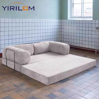Prezzo buono Divano componibile modulare in tessuto bianco di lusso, design moderno, compresso per un facile trasporto, divano per soggiorno in linea