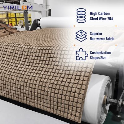 Mini Pocket Spring Unit con Molle Insacchettate Singolarmente e Telaio in Filo d'Acciaio perimetrale in Dimensioni Personalizzate di Fabbrica